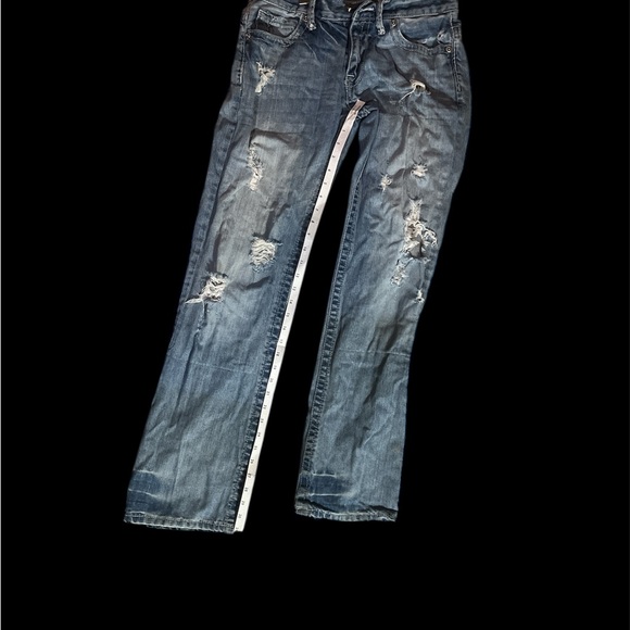 BKE Dark Blue Denim Distressed Jeans - Picture 1 of 10